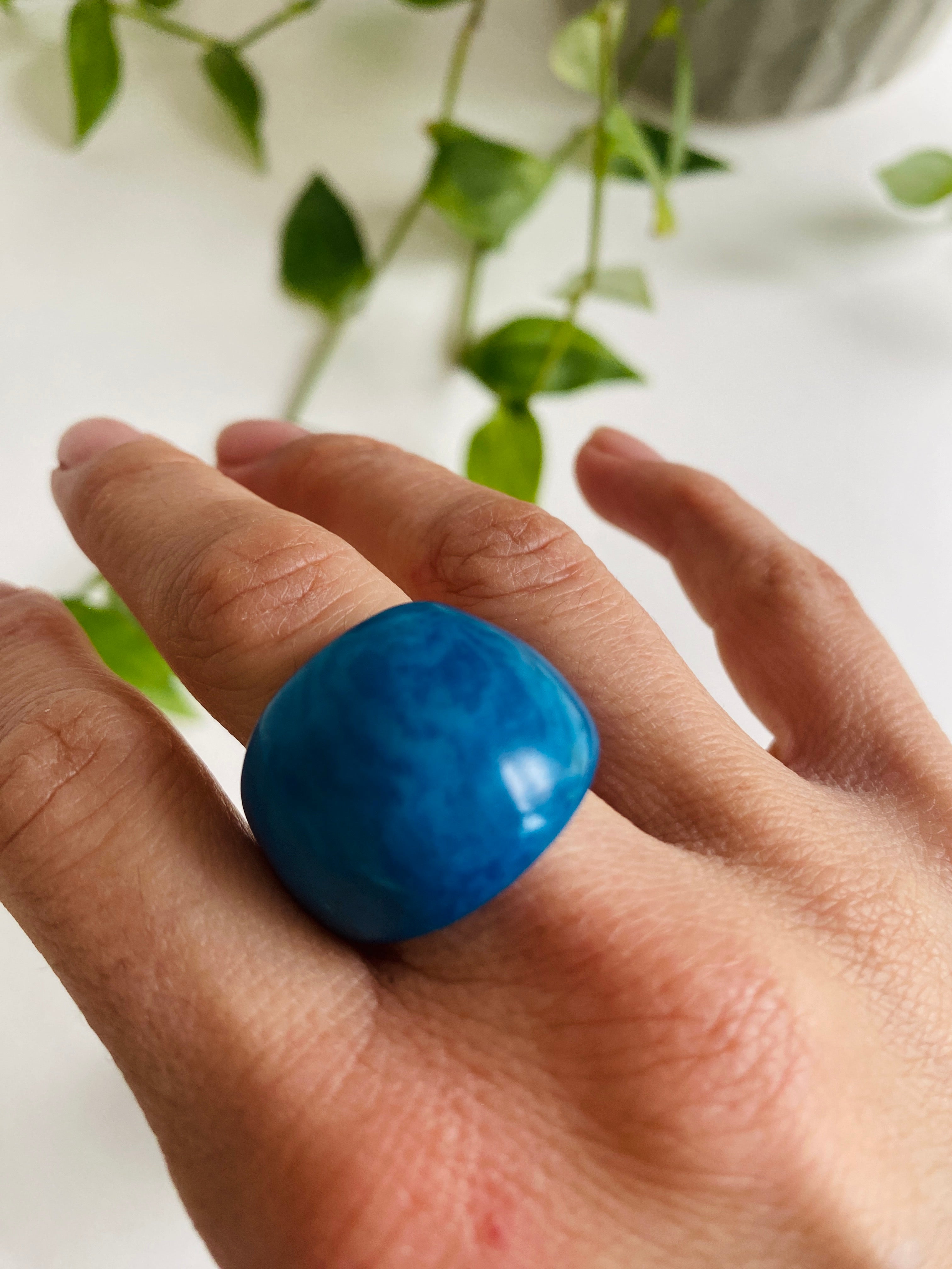 Blue Tagua Ring